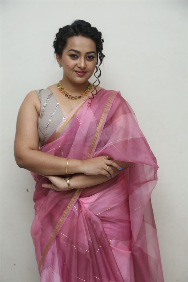 Ester Noronha in Pink Saree at Tenant Movie Trailer Launch04